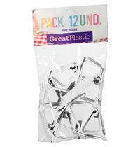 Great Plastic Tafelklemmen | Kunststof | Wit | 12 Stuks | 13x55x30(h)mm