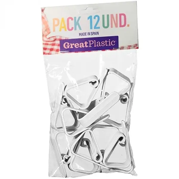 Tafelklemmen | Kunststof | Wit | 12 Stuks | 13x55x30(h)mm