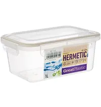 Great Plastic Voedselcontainer | Kunststof (BPA-Vrij) | Transparant | 1L | 180x125x80(h)mm 