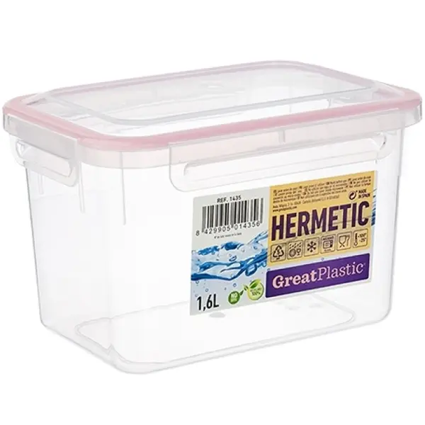 Voedselcontainer | Kunststof (BPA-Vrij) | Transparant | 1.6L | 180x125x115(h)mm