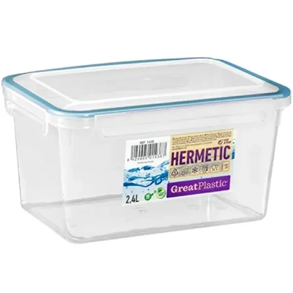 Voedselcontainer | Kunststof (BPA-Vrij) | Transparant | 2.4L | 220x150x115(h)mm