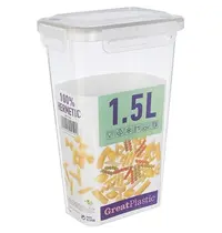 Great Plastic Voedselcontainer | Kunststof (BPA-Vrij) | Transparant | 1.5L | 140x100x215(h)mm 