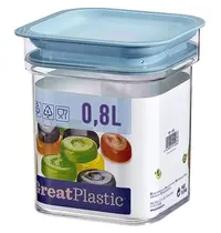 Great Plastic Voedselcontainer | Kunststof (BPA-Vrij) | Transparant | 0.8L | 110x110x125(h)mm 