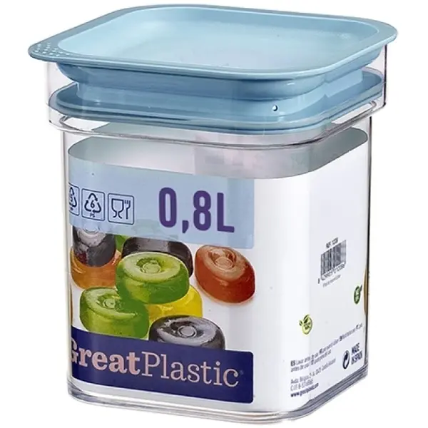 Voedselcontainer | Kunststof (BPA-Vrij) | Transparant | 0.8L | 110x110x125(h)mm