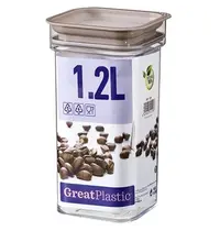 Great Plastic Voedselcontainer | Kunststof (BPA-Vrij) | Transparant | 1.2L | 110x110x185(h)mm 