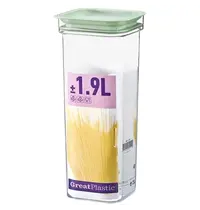 Great Plastic Voedselcontainer | Kunststof (BPA-Vrij) | Transparant | 1.9L | 110x110x300(h)mm 