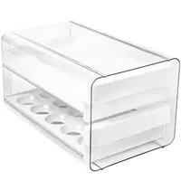 Great Plastic Koelkast Eierhouder | Kunststof (BPA-Vrij) | Transparant | 2 Niveaus | 165x265x145(h)mm 