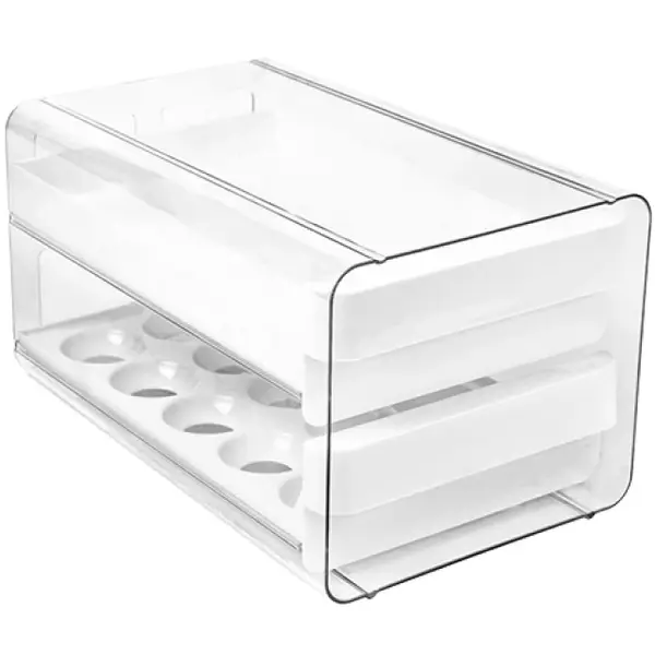 Koelkast Eierhouder | Kunststof (BPA-Vrij) | Transparant | 2 Niveaus | 165x265x145(h)mm