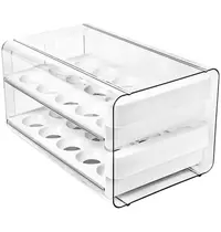 Great Plastic Koelkast Eierhouder | Kunststof (BPA-Vrij) | Transparant | 2 Niveaus | 165x265x145(h)mm 