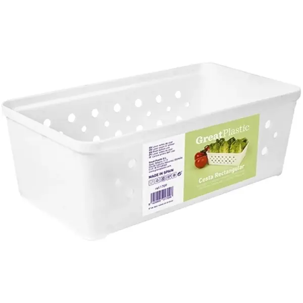 Opbergmand | Kunststof (BPA-Vrij) | Wit | Great Plastic Koelkast Opbergbak EMG-475255 | 215x115x70(h)mm