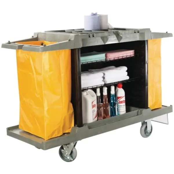 Huishoudwagen | Kunststof | 3 Niveaus | Incl. Waszakken | Wielen (Geremd) | 1460x540x990(h)mm