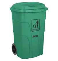 Jantex Rolcontainer | Kunststof | Groen | 120L | Klapdeksel | Wielen | 445x380x887(h)mm