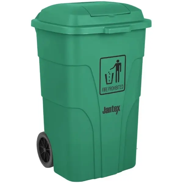 Rolcontainer | Kunststof | Groen | 120L | Klapdeksel | Wielen | 445x380x887(h)mm