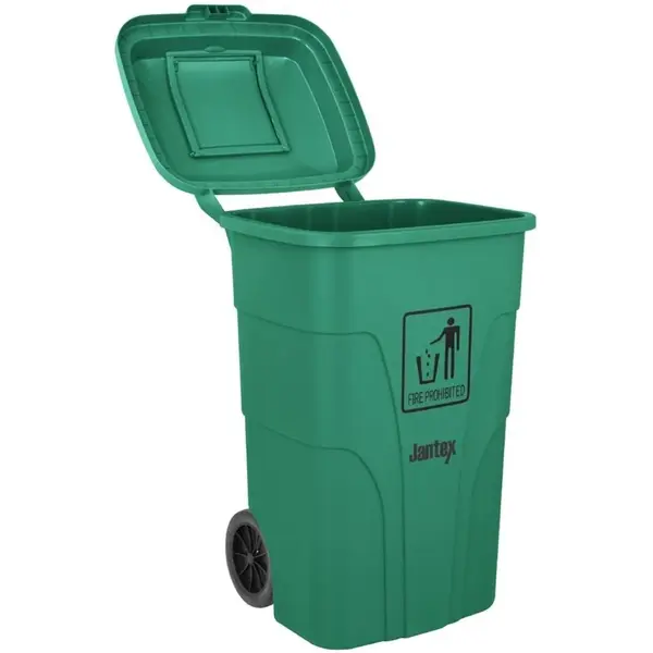 Rolcontainer | Kunststof | Groen | 120L | Klapdeksel | Wielen | 445x380x887(h)mm