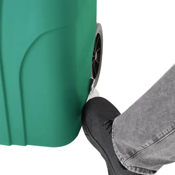 Rolcontainer | Kunststof | Groen | 120L | Klapdeksel | Wielen | 445x380x887(h)mm