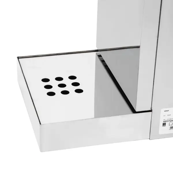 Heetwaterdispenser | RVS/Zwart | 10L | 70°C/96°C | 3kW (230V) | Wateraansluiting | Dubbelwandig | Lekbak | 255x446x560(h)mm