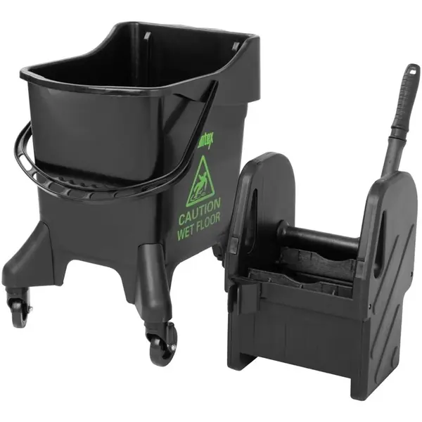 Rolemmer + Wringer | Zwart | 20L | Groen (Kleurcodering) | 550x370x930(h)mm
