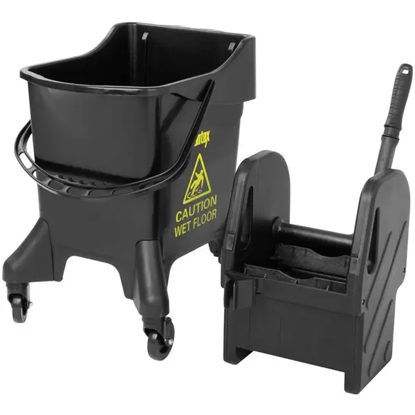 Rolemmer + Wringer | Zwart | 20L | Geel (Kleurcodering) | 550x370x930(h)mm