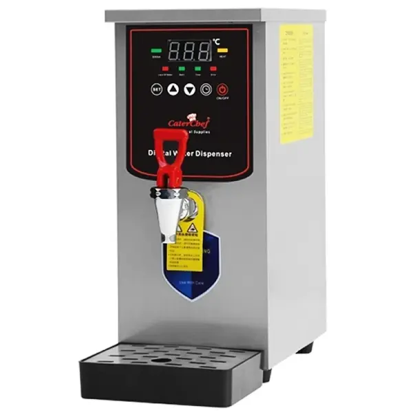 Heetwaterdispenser | RVS/Zwart | 6L | 40°C/99°C | 2.5kW (230V) | Wateraansluiting | Timer | Dubbelwandig | Lekbak | 185x365x520(h)mm