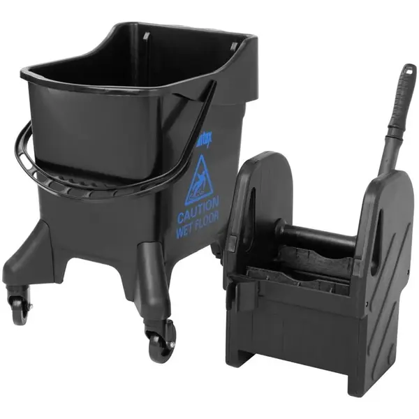 Rolemmer + Wringer | Zwart | 20L | Blauw (Kleurcodering) | 550x370x930(h)mm