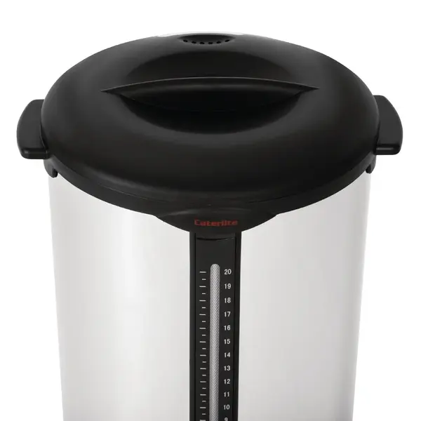 Heetwaterdispenser | RVS/Zwart | 20L | 2.2kW (230V) | Dubbelwandig | Lekbak | 304x387x560(h)mm