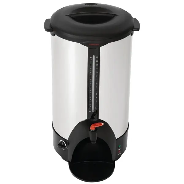 Heetwaterdispenser | RVS/Zwart | 20L | 2.2kW (230V) | Dubbelwandig | Lekbak | 304x387x560(h)mm