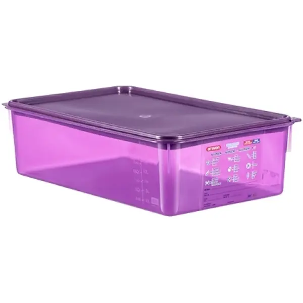 Voedseldoos | Kunststof | 20.5L | 1/1 GN | Hoogte 150mm | Incl. Deksel | 530x325x150(h)mm