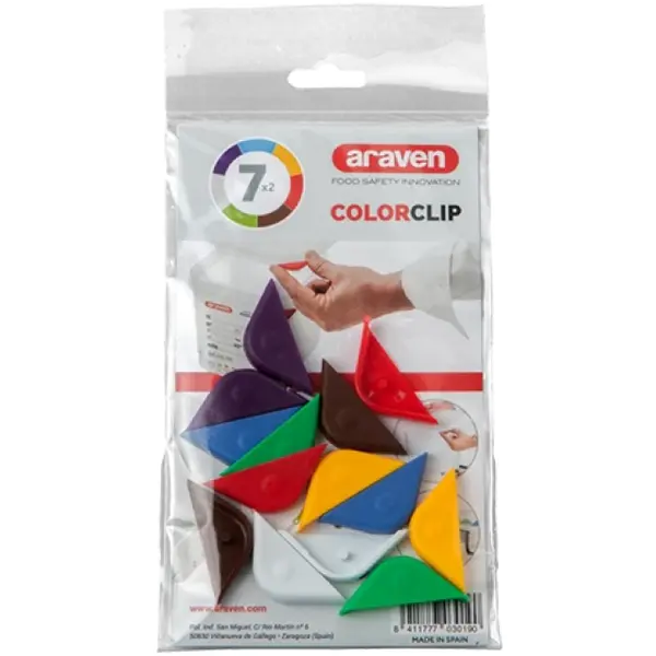 Dekselklips | Kunststof | Araven Voedseldozen | Div. Kleuren (HACCP-Kleurcodering) | 7 Stuks