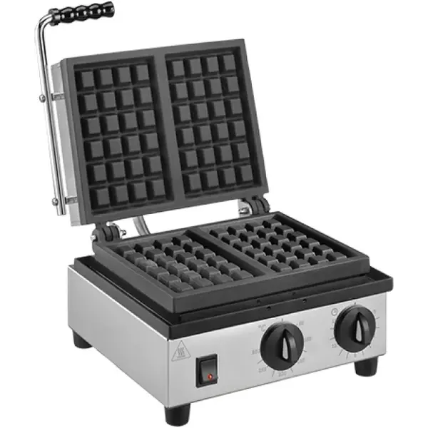 Wafelijzer | Enkel | Brusselse Wafels | 0°C/300°C | 1.5kW (230V) | Timer | 300x380x230(h)mm