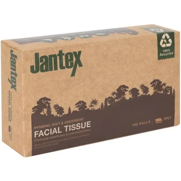 Gezichtsreinigingsdoekjes | GREEN | Gerecycled Papier | 2-Laags | 100 Vel/Pak | 36 Stuks | 200mm
