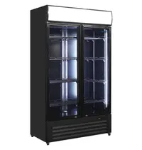 UNNICOOL Koelkast | 900L | Zwart | 0°C/+10°C | Geforceerd | Draaideuren | Wielen (Geremd) | 1120x590x1995(h)mm