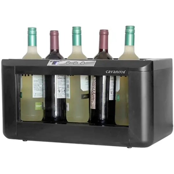 Wijnkoeler | 5x 75cl | Zwart | 2 Zones | 5°C/+18°C | Digitaal | 500x270x260(h)mm
