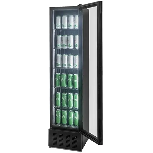 Koelkast | Smal Model | 160L | Zwart | +2°C/+10°C | Statisch | Wielen | 405x435x1775(h)mm