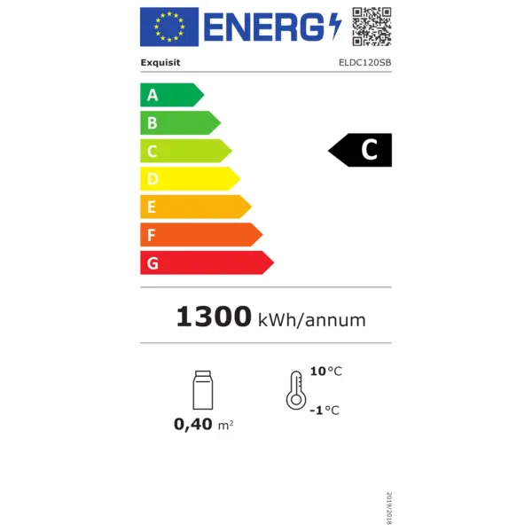 Koelkast | Smal Model | 160L | Zwart | +2°C/+10°C | Statisch | Wielen | 405x435x1775(h)mm