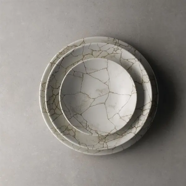 Coupeschalen | STUDIO PRINTS KINTSUGI | Porselein | Grijs | 12 Stuks | Ø182x30(h)mm
