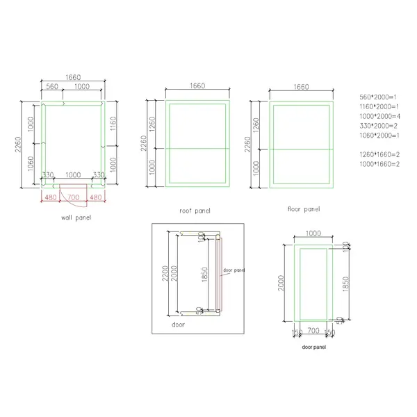 Koel-/Vriescel | ENTRY LINE | 6m³ | Isolatie 100mm | 1660x2260x2200(h)mm