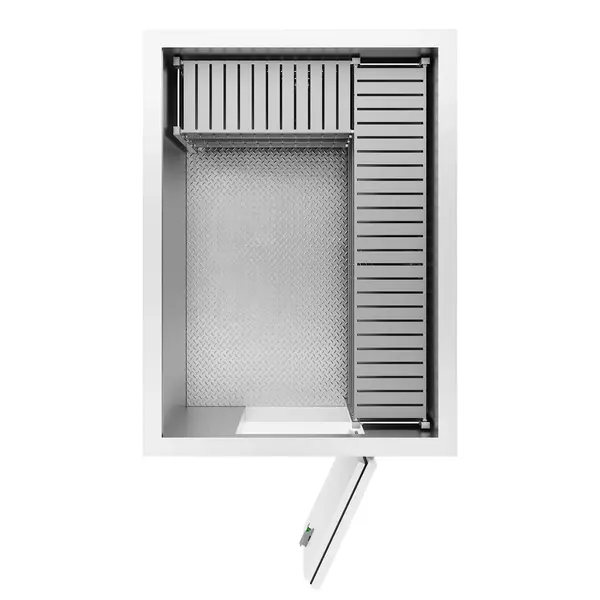 Rekwerk | ENTRY LINE | COM-7087.0030 | L-Vorm | 4 Niveaus (Diepte 450) | 1385x1945x1700(h)mm