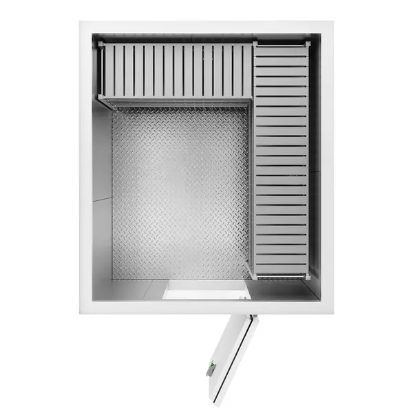 Rekwerk | ENTRY LINE | COM-7087.0040 | L-Vorm | 4 Niveaus (Diepte 450) | 1685x1945x1700(h)mm