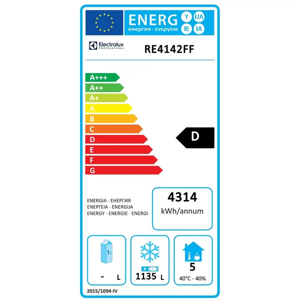Vrieskast | ecostore | 1430L (2/1 GN) | RVS | -15°C/-22°C | Geforceerd | Temperatuuralarm | 1441x835x2050(h)mm