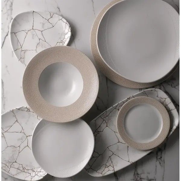 Borden | STUDIO PRINTS KINTSUGI | Porselein | Grijs | 12 Stuks | Ø285mm