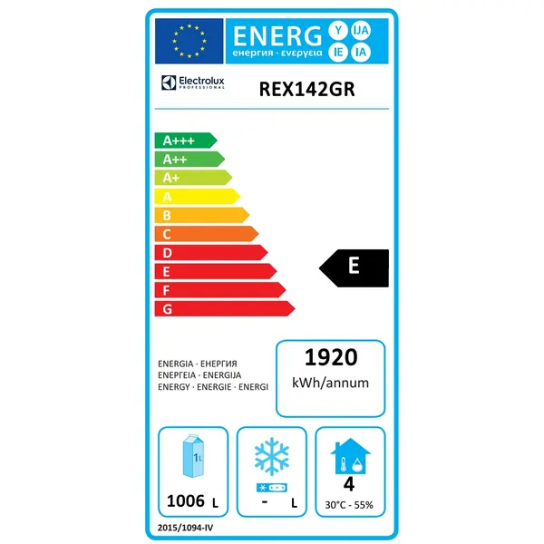 Koelkast | ecostore | 1430L (2/1 GN) | RVS | +2°C/+10°C | Geforceerd | Draaideuren | Temperatuuralarm | 1441x835x2010(h)mm