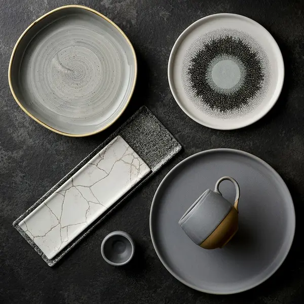 Serveerschalen | STUDIO PRINTS KINTSUGI | Porselein | Grijs | 6 Stuks | 247x88mm