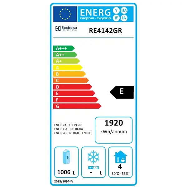 Koelkast | ecostore | 1430L (2/1 GN) | RVS | +2°C/+10°C | Geforceerd | Draaideuren | Temperatuuralarm | 1441x835x2010(h)mm