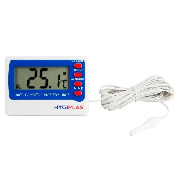 Koel-/Vriesthermometer | Digitaal | Sonde (Kabel 3m) | -50°C/+70°C | Temperatuuralarm | 73x15x52(h)mm