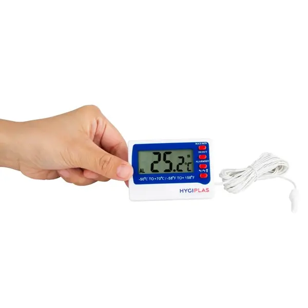Koel-/Vriesthermometer | Digitaal | Sonde (Kabel 3m) | -50°C/+70°C | Temperatuuralarm | 73x15x52(h)mm
