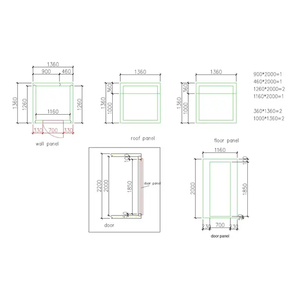 Koelcel | ENTRY LINE | Incl. Motor | 2.7m³ | +2°C/+8°C | Isolatie 100mm | 230V | 1360x1360x2200(h)mm
