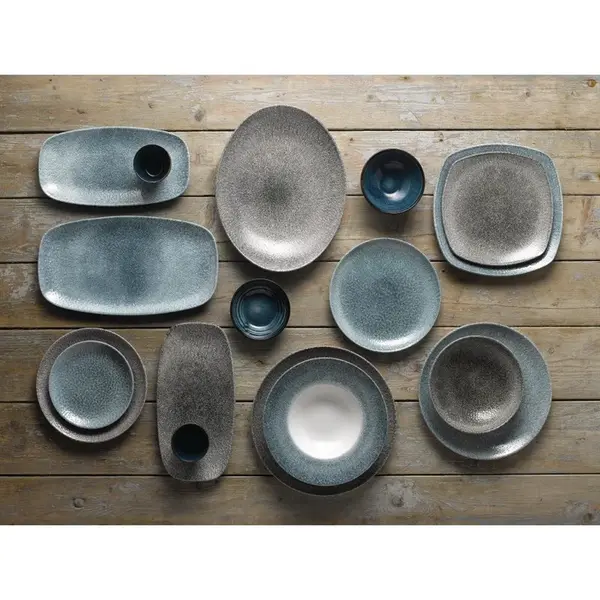 Coupeborden | STUDIO PRINTS RAKU | Porselein | Zwart | 12 Stuks | Ø288mm