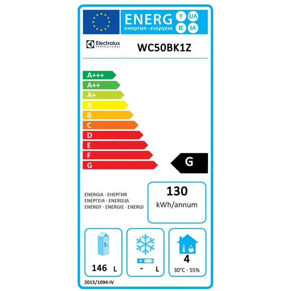 Wijnkoelkast | 226L (50x 75cl) | Zwart | 1 Zone | +6°C/+18°C | Statisch + Ventilator | 595x573x820(h)mm