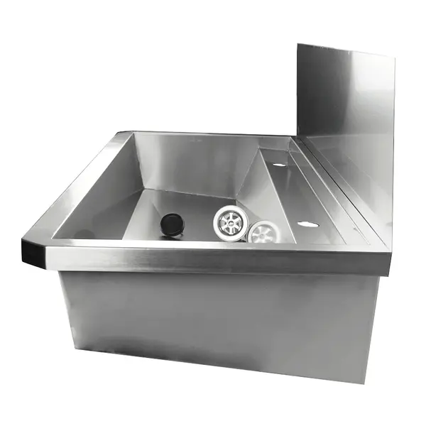 Wasbak | Incl. Afvoerplug + Spatscherm | RVS | 1200x468x438(h)mm