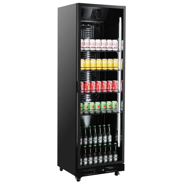 Koelkast | NAP | 375L | Zwart | +2°C/+10°C | Geforceerd | Wielen (Geremd) | 595x620x1950(h)mm